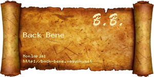 Back Bene névjegykártya